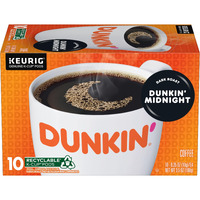 Dunkin' Midnight Dark Roast Coffee, 10 Count(Pack Of 6)
