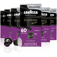 Lavazza Espresso Intenso Medium Dark Roast Arabica & Robusta Aluminum Capsules Compatible With Nespresso Original Machines, 10 Count (Pack Of 6) - Value Pack, Intense And Full-Bodied