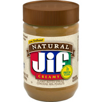 Jif Natural Creamy Peanut Butter Spread, 16 Ounces (Pack Of 12), Contains 90% Peanuts