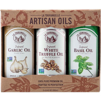 La Tourangelle, Infused Trio Of Oils - Basil Oil, Garlic Oil, White Truffle Oil, 8.45 Fl Oz (Set Of 3)