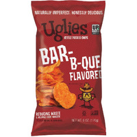 Uglies Bbq Kettle-Cooked Potato Chips, Gluten-Free Snacks, Kosher-Friendly Chips, Non-Gmo Snacks For Kids Or Office, Lunch Snacks, Individual Snack Packs, 6 Oz. Bags, Pack Of 4