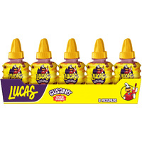 Lucas Gusano Fruity Tamarind Flavored Liquid Candy, 1.26Oz - 10 Pieces Pack For Treats, Fruit, Snack, Parties, Piatas