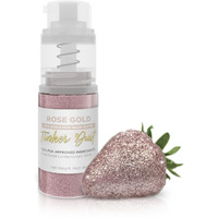 Tinker Dust - Rose Gold (4G 1X Mini Pump) Edible Glitter For Desserts, Beverages, Cupcakes, Cake Pops And Cookies By Bakell