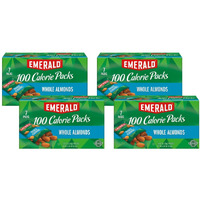 Emerald Nuts Whole Almonds, 100-Calorie Individual Packs 7Ct, 4.34 Oz (Pack Of 4)