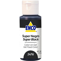 Enco Food Coloring Gel Super Black 1.41 Oz (40G) Concentrated, Vegan