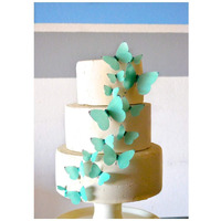 Sugar Robot Inc. Edible Butterflies Assorted Size Premium Crafted Made In The Usa - Cake And Cupcake Toppers, Decoration (Teal)