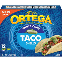 Ortega Taco Shells, White Corn, 4.9 Ounce, 12 Shells (Pack Of 6)
