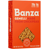 Banza Chickpea Pasta, Gemelli - Gluten Free Healthy Pasta, High Protein, Lower Carb And Non-Gmo - (Pack Of 6)