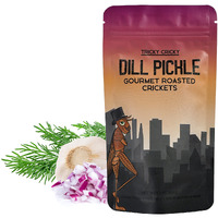 Tricky Cricky Edible Flavored Cricket Snacks For Humans - Usa Grown - Unique & Healthy Gourmet Snacks For Adults - High Protein, Low Carb, Low Calorie Dried Edible Bugs For People - Dill Pickle - 1 Oz