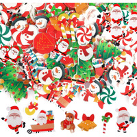 300Pcs Edible Christmas Cake Decorations, Edible Wafer Paper Christmas Cupcake Decorations Edible Christmas Cake Toppers For Xmas Festival Birthday Party Food Decor