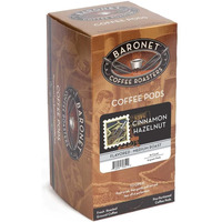 Baronet Coffee Pods [Cinnamon Hazelnut-54 Pods] Flavored Single Cup Use, Like Senseo Coffee Pods [3 Boxes Of 18 Single Serve 10 Gram Pads] Regular Strength Soft Coffee Pods, Medium Roast [Cinn Hazel]
