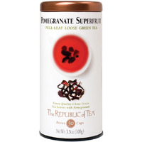 The Republic Of Tea Pomegranate Superfruit Full-Leaf Loose Green Tea, 3.5 Oz Tin | Steeps 50 Cups