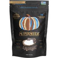 Superseedz Dry Roasted Pumpkin Seeds - Dark Chocolate & Sea Salt Pepitas, Whole 30, Vegan, Keto, 7G Plant Based Protein, Produced In Usa, Nut Free, Fresh Gluten Free Snack (4Oz)