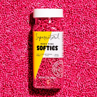 Rosy Pink Softies Natural Sprinkles By Supernatural, Made In Usa, Dye-Free, Soy Free, Gluten Free, Vegan, 3Oz