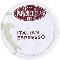 Papanicholas Coffee Single Serve Coffee Cups Fits Keurig K Cup Brewers, Italian Espresso, 24 Count