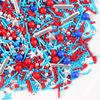 Patriotic Nonpareils Sprinkles For Cake Decorating, 4Th Of July Independence Day Memorial Day Red White And Blue 7Oz Star Toppings For Cupcakes Cookies Ice Cream