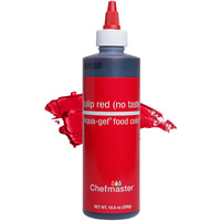 Chefmaster Tulip Red Liqua-Gel Food Coloring | Vibrant Color | Professional-Grade Dye For Icing, Frosting, Fondant | Baking & Decorating | Fade-Resistant | Easy-To-Use | Made In Usa | 10.5 Oz