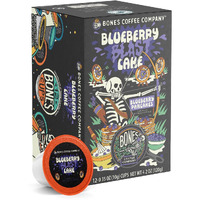 Bones Coffee Company Flavored Coffee Bones Cups Blueberry Blast Cake Flavored Pods Blueberry Pancakes Flavor | 12Ct Single-Serve Coffee Pods Compatible With Keurig 1.0 & 2.0 Keurig Coffee Maker