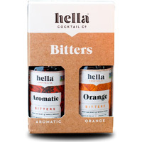 Hella Cocktail Co. 2-Pack Bitters Bar Set (3.4 Fl Oz Total) - Craft Aromatic And Orange Cocktail Bitters Made With Real Fruit Peel And Whole Spices