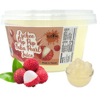 Fusion Select Lychee Bobaz Bursting Bobaz Popping Bobaz Pearls For Bobaz Tea, Bubble Tea, Fruit Tea, Yogurt Toppings 450 Grams