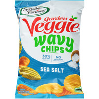 Sensible Portions Garden Veggie Wavy Chips, Sea Salt, 5 Oz (Pack Of 12)