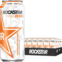 Rockstar Pure Zero Energy Drink, Mandarin Orange, 0 Sugar, With Caffeine And Taurine, 16Oz (Pack Of 24) (Packaging May Vary)