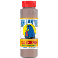 Secret Aardvark Red Scorpion Hot Sauce - Hottest Hot Sauce, Low Carb, Dairy Free, Spicy Bbq Sauce, Gluten-Free Hot Sauce & Marinade - 8 Fl Oz 1 Pack