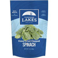 Thousand Lakes Freeze Dried Vegetables - Spinach 1.4 Ounces | 100% Veggies | Nothing Added | Excellent Source Of Iron