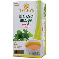 Hyleys Ginkgo Biloba Green Tea - Brain Support Blend With Citrus - 100% Natural, Gluten-Free, Non-Gmo, Memory & Focus Tea - 25 Tea Bags