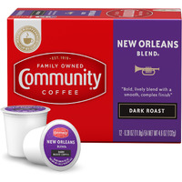 Community Coffee New Orleans Blend 12 Count Coffee Pods, Special Dark Roast, Compatible With Keurig 2.0 K-Cup Brewers, 12 Count (Pack Of 1)