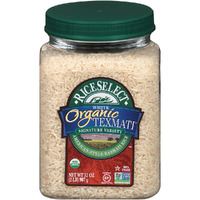Riceselect Organic Texmati White Rice, Long Grain, Gluten-Free, Non-Gmo, 32 Oz (Pack Of 4 Jars)