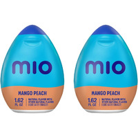 Mio Liquid Water Enhancer - Makes 24 Servings + Vitamins, 1.62 Oz Each, (Mango Peach, Pack Of 2)