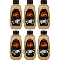 Koops' Dusseldorf Mustard - German-Style Bratwurst Mustard, Gluten-Free, Kosher, Made In Usa, From Quality Mustard Seeds, Creamy And Traditional Bavarian Mustard - 12 Oz, Pack Of 6
