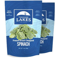 Thousand Lakes Freeze Dried Vegetables - Spinach 2-Pack 1.4 Ounces (2.8 Ounces Total) | 100% Veggies | Nothing Added | Excellent Source Of Iron