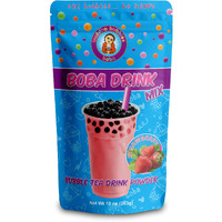 Strawberry Cream Boba/Bubble Tea Drink Mix Powder By Buddha Bubbles Boba (10 Ounce) (283 Grams)