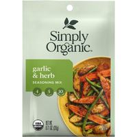 Simply Organic Garlic & Herb Vegetable Seasoning Mix, Certified Organic, Vegan | 0.71 Oz | Pack Of 12