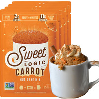 Sweet Logic Keto Dessert Mug Cake Mixes - Carrot Cake - Low Sugar - Gluten-Free - Low Carb - Diabetic-Friendly Sweets - Natural Ingredients - High Protein - Delicious Keto Treats (4 Pack)