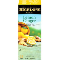 Bigelow Lemon Ginger Herbal Tea Bags 28-Count Box (Pack Of 1) Lemon Ginger Tea Bags Herbal Tea All Natural Gluten Free