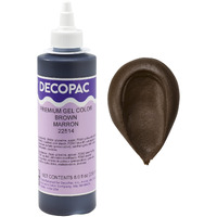 Decopac Premium Gel Food Coloring | Brown Food Coloring For Baking | 8Oz | Color Buttercream, Fondant, Frosting & Piping Gel, Food Safe, Highly Concentrated Gel, 8 Oz - Brown