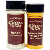 Amish Country Popcorn | Seasoning Variety Pack | Ballpark Style Buttersalt - 6 Oz And Ranch - 5.5 Oz Popcorn Seasoning | Old Fashioned, Non-Gmo And Gluten Free