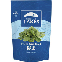 Thousand Lakes Freeze Dried Vegetables - Diced Kale 1 Ounce | 100% Kale Flakes | No Salt Added
