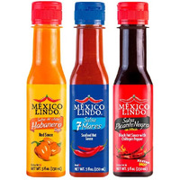 Mexico Lindo Tripack Best Flavors | Habanero Red Hot Sauce, 7 Mares Hot Sauce & Picante Negra Xxxtra Hot Sauce | 5 Fl Oz Bottles (Pack Of 3)