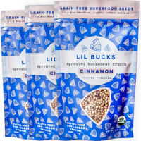 Lil Bucks Sprouted Buckwheat Groats Raw Organic, Grain-Free Granola (Cinnamon, 3 Pack)