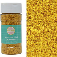 Mystic Sprinkles Sparkling Gold Nonpareils 3.8Oz Bottle