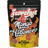Scorchys's Jerky | Mango Habanero Beef Jerky | Hand-Crafted | Spicy Protein Snack | Low Calorie And Low Fat | 85G | 1 Pack