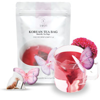 Kkokdam Butterfly Tea Bags - Cockscomb - Korean Gift Set, Decaf Tea Bags, Fancy Tea Bags, Unique Tea Bags, Iced Tea Bags For Fancy Tea Sets - Butterfly Tea Bag Gift Set - 10 Korean Tea Bags