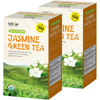 Fusion Organic 200 Counts Jasmine Green Tea - Fresh & Relaxing Jasmine Tea Bags Blend Traditionally Scented With Jasmine Blossoms, Refreshing Floral Fragrance - Green Tea Jasmine Bags