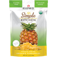 Readywise - Simple Kitchen, Freeze-Dried Organic Pineapples, 1 Pack, Vegetarian, Gluten Free, Organic, Snacks, Pineapple, Dried Fruit, Pre Workout, Healthy Snacks, Camping, Backpacking, Survival Food