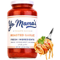 Yo Mama's Foods Keto Roasted Garlic Pasta Sauce - Pack Of (1) - No Sugar Added, Low Carb, Low Sodium, Vegan+Gluten Free, Paleo Friendly, And Made With Fresh Non-Gmo Tomatoes!