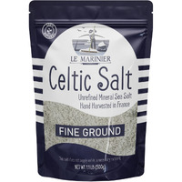 Le Marinier Celtic Salt Fine Ground, 1.1Lb - 18Oz. +82 Minerals Unrefined French Sea Salt 100% Natural, Hand Harvested Mineral Celtic Salt (1.1Lb Fine Ground)